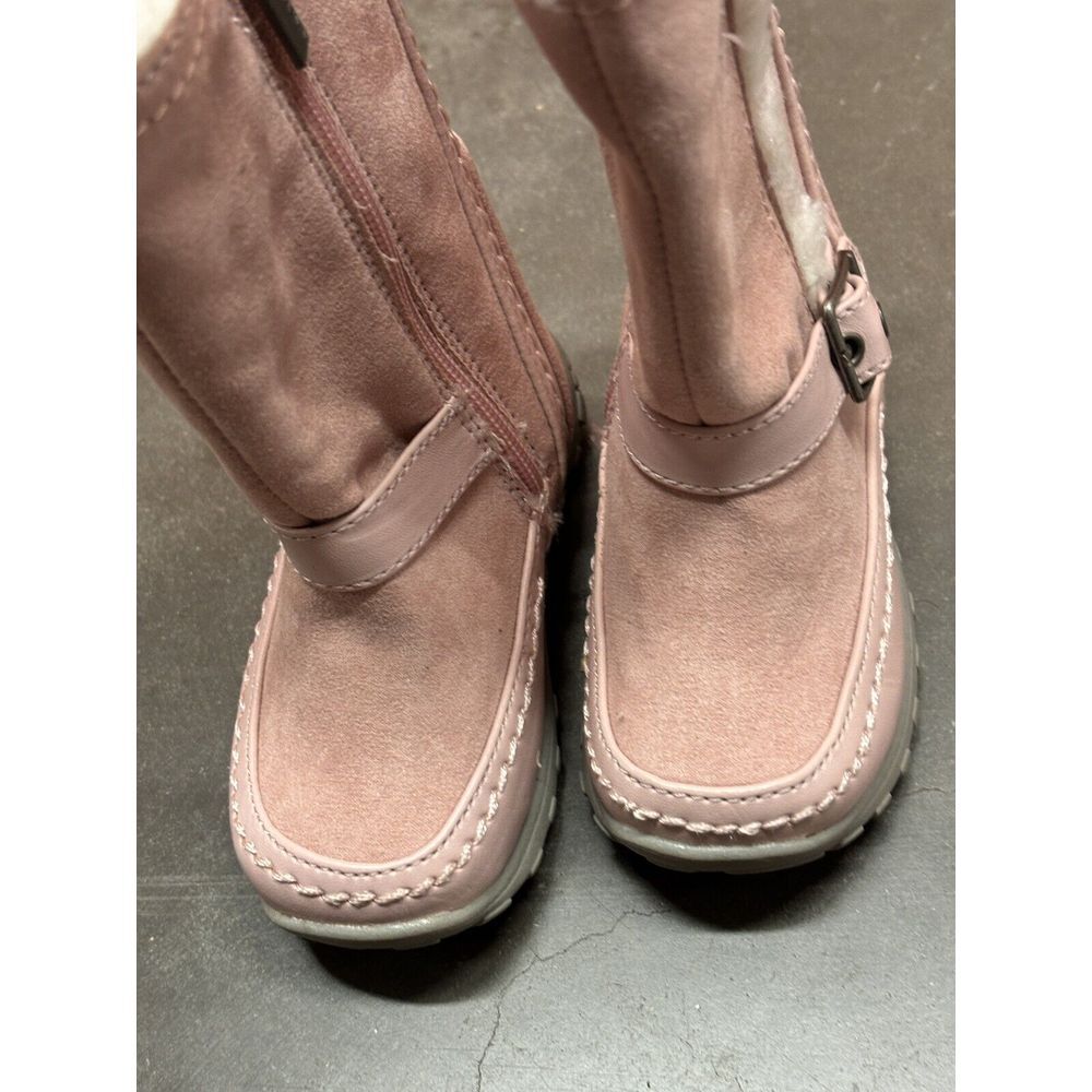 Nine West Naydine Suede Pink Knee High Snow Boots Baby Sz 5 Faux Fur Winter Girl
